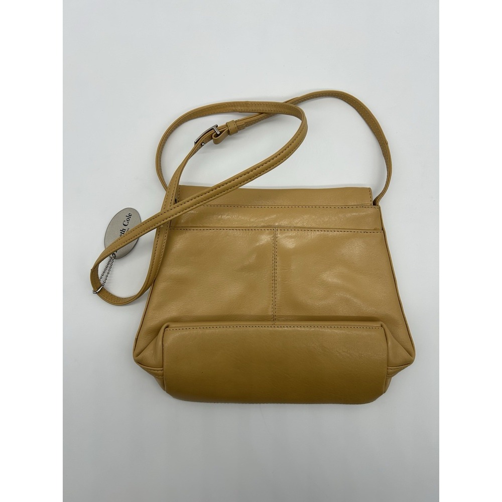 Kenneth Cole New York Leather Crossbody Bag Purse Beige - Picture 5 of 10